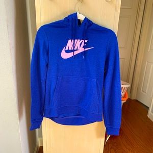 Nike Women's NSW Tee Logo Blue Pull Over Hoodie